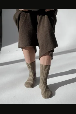 Baserange Chaussettes mi-hautes côtelées