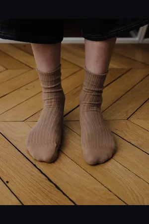Baserange Chaussettes mi-hautes côtelées
