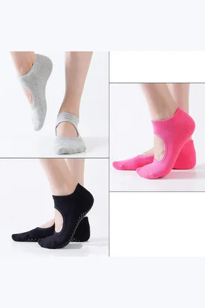 Onamaste Lot de 3 paires de Chaussettes de yoga femme