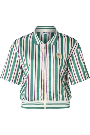Fila Polo crop satin full-zip femme Lassance Striped