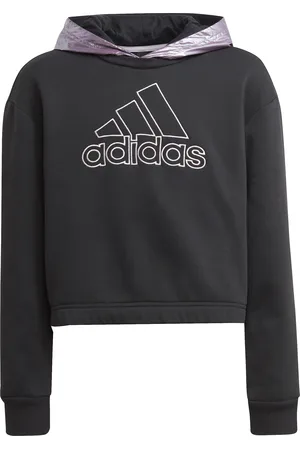 adidas Sweatshirt à capuche court molleton fille Glam