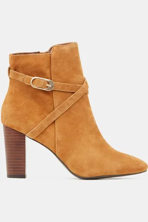 Galeries Lafayette Bottines en Velours de Cuir à fine bride - Talon 9 cm