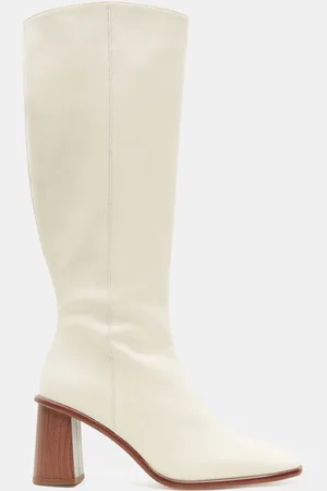 ALOHAS Bottes en Cuir East écrues - Talon 7.5 cm