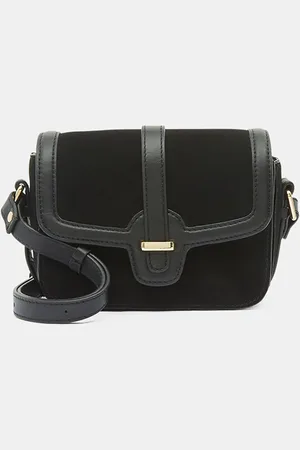 Galeries Lafayette Sac bandoulière en Velours de Cuir Athea - 13x18.5x6 cm