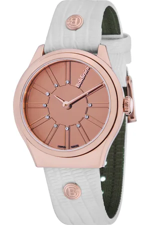 BALDININI Montre Femme en Cuir & cristaux Swarovski Adria blanche