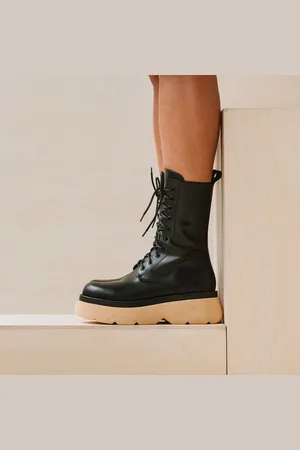 Jonak Boots en Cuir Romulus noir/miel - Talon 5 cm