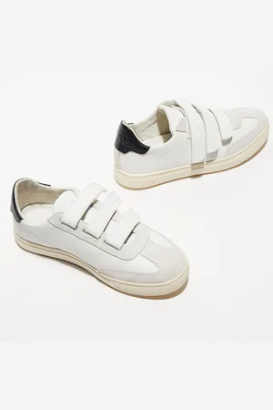 Clae Baskets en Cuir Deane blanc/noir