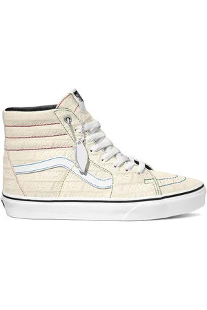 Vans Sneakers en Velours de Cuir Emboss Sk8-Hi écrues