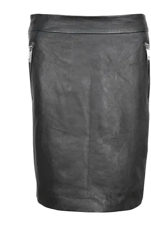 Blue Wellford Jupe en Cuir Blana noire