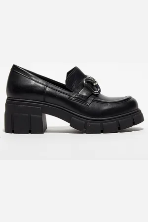 Galeries Lafayette Mocassins en Cuir Bijoux noirs - Talon 6 cm