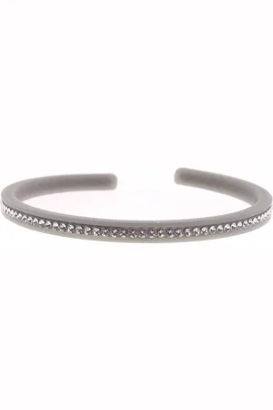 Les Interchangeables Jonc Gomme Strass 1 rang gris