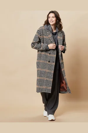 Harris Wilson Manteau en Laine mélangée Syndelle imprimé pied-de-poule camel/noir/beige