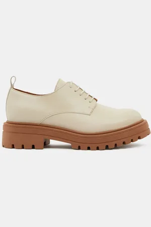 Galeries Lafayette Derbies grosse structure beiges - Talon 3 cm