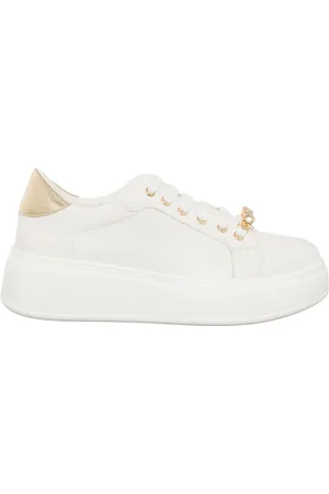 LORETTA Sneakers Noa écru/doré - Plateforme 5 cm