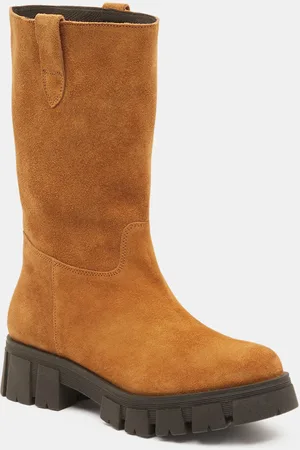 Galeries Lafayette Bottes en Cuir semelle épaisse - Talon 4 cm