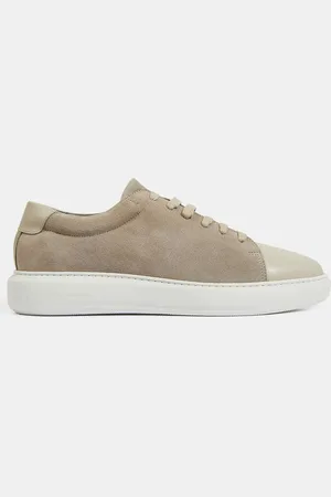 National Standard Baskets en Cuir & Velours de Cuir beige/gris