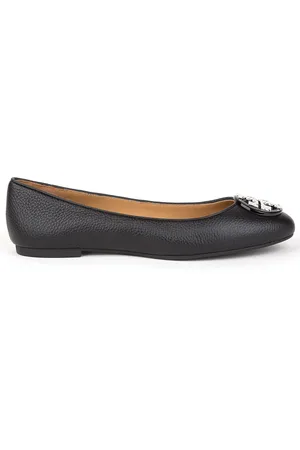 Tory Burch Ballerines en Cuir Claire noir/argenté