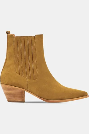 Galeries Lafayette Chelsea Boots en Velours de cuir
