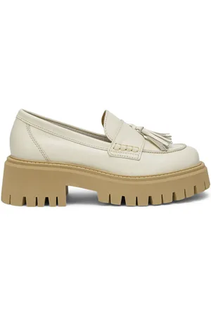 Marc O’ Polo Mocassins en Cuir à Talon Alma écrus