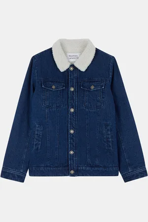 Galeries Lafayette Veste en jean en Coton bio Joey doublure molletonnée bleue