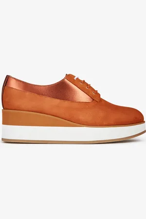Mellow Yellow Derbies en Velours de Cuir Fom camel - Talon 5.5 cm