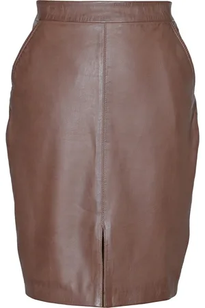 Blue Wellford Jupe longue en Cuir Bangaly