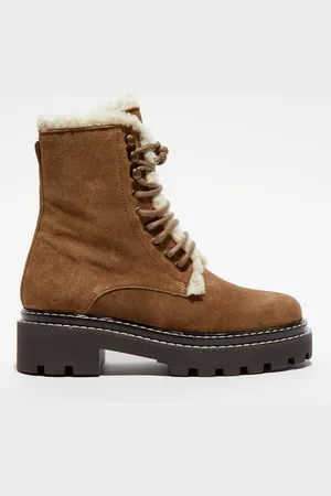 Galeries Lafayette Boots fourrée lacets - Talon 5 cm
