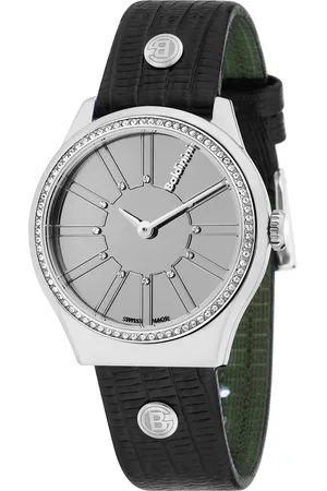 BALDININI Montre Femme en Cuir & cristaux Swarovski Adria noire