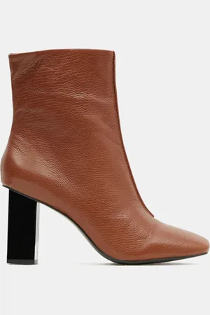 Galeries Lafayette Bottines en Cuir à talon géométrique - Talon 8,5 cm