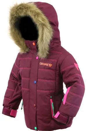 Degre 7 Veste de ski Snow col fausse fourrure violette