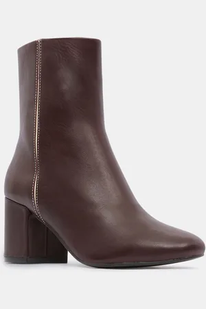 Galeries Lafayette Bottines en Cuir talon détail - Talon 7 cm