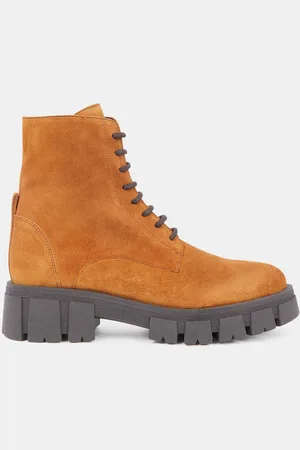 Galeries Lafayette Boots en Cuir à lacets semelle épaisse - Talon 4,5 cm