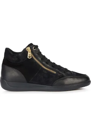 Geox Baskets en Cuir & Velours de Cuir Myria noires