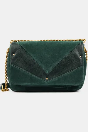 Galeries Lafayette Sac bandoulière en Velours de Cuir New Tim - 17x23x7 cm