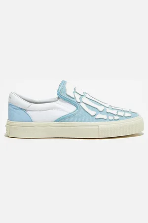 AMIRI Slip On en Cuir & Textile Corduro bleu/blanc