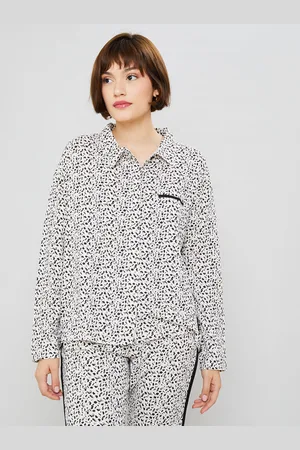 Femilet Chemise de pyjama Flower imprimée beige/