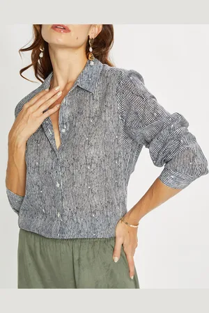 Lauren Vidal Chemise Cara à rayures indigo/blanc