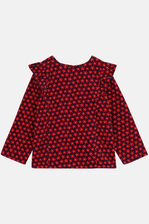 Cadet Rousselle Blouse en Velours côtelé Cupa imprimé floral rouge