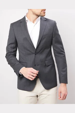 Comptoir GL Veste de costume 100% Laine Marino Vume Dormeuil gris/bleu