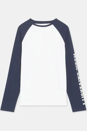 Galeries Lafayette T-Shirt en Coton James bicolore raglan /marine