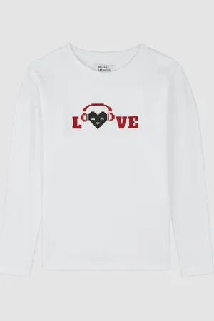 Galeries Lafayette T-Shirt en Coton Love manches longues
