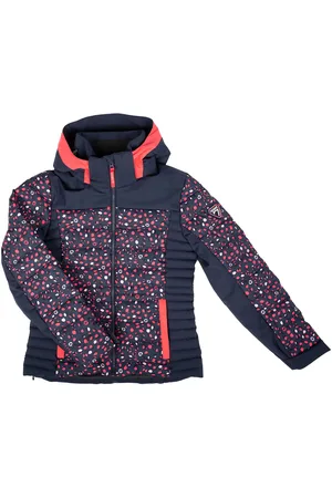 Degre 7 Doudoune de ski Lorzier imprimée bleu marine/rose