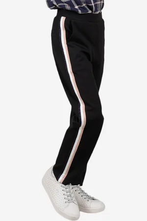 Molly Bracken Pantalon droit bandes contrastantes