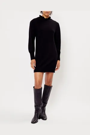 See u soon Robe Pull en Angora & Laine mélangés Iris noire