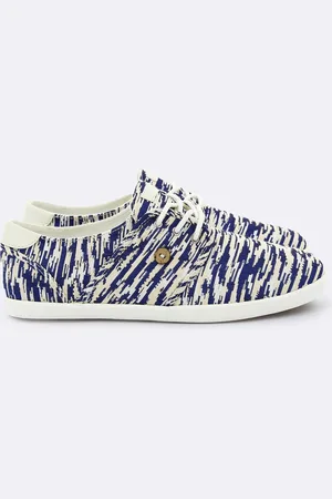 Faguo Tennis Cypress imprimées blanc/bleu foncé