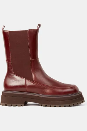 Galeries Lafayette Chelsea Boots en Cuir semelle épaisse - Talon 4.5 cm