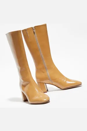 Jonak Bottes en Cuir Domina beiges - Talon 6.5 cm