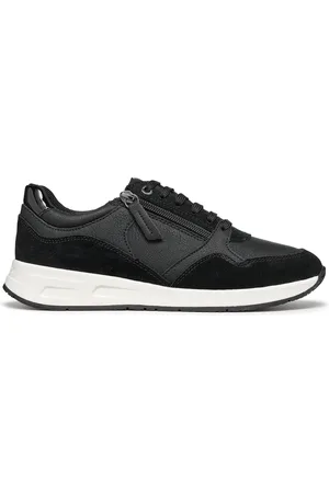 Geox Baskets en Cuir & Velours de Cuir Bulmya noires