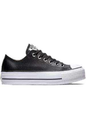 Converse Sneakers en Cuir Platform Leather Ox noires