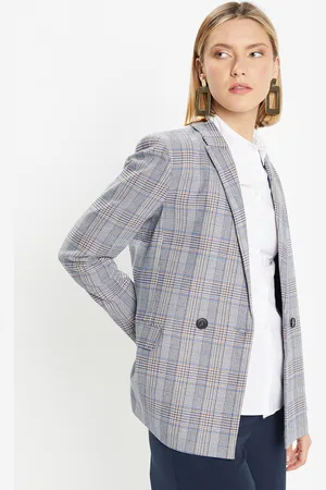 Galeries Lafayette Veste blazer Rune double boutonnage imprimé Pince de Galles /noir